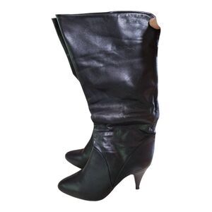 Eclisse Vintage Black Leather Boots Size 6 M